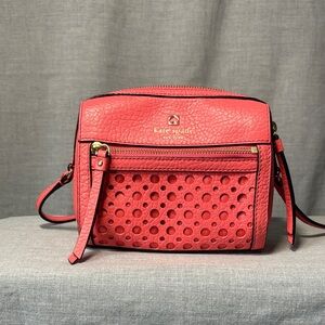 Kate Spade - Perri Lane Bubbles Leather Crossbody in Coral - excellent condition